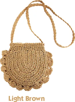 Produktbild von Handtasche aus Rattan in Hellbraun – Stilvolle Sommer- & Alltagstasche im natürlichen Design | Geflochtene Schultertasche mit viel Stauraum