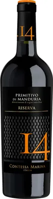 Produktbild von Primitivo di Manduria DOC Riserva 14 Contessa Marina Apulien Rotwein halbtrocken