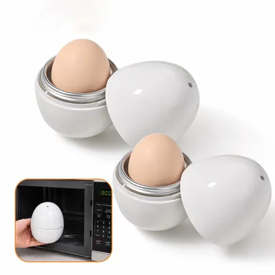 Imagen del producto de Hervidor de huevos de aluminio, para 2 huevos, apto para microondas