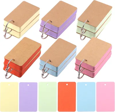 Immagine prodotto di Cartoncini colorati, 600 fogli, 2,1 x 3,5 pollici, 6 colori, per appunti