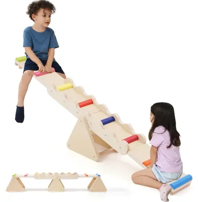Produktbild von 2-in-1 Holz-Gleichgewichtsbeam für Kinder