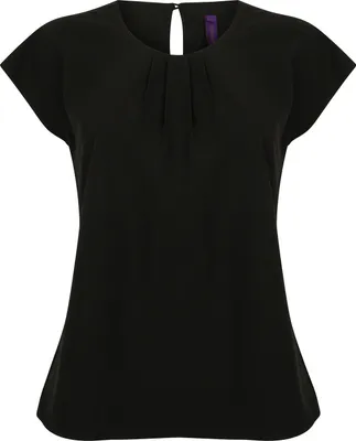 Image de Henbury - Blouse à plis pour femme RW7775 (44 FR) (Noir)