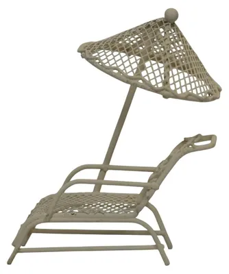 Produktbild von Minigarten Relaxliege mit Schirm, weiß, Metall, Höhe ca. 9 cm