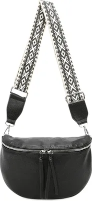 Produktbild von Bauchtasche (BBL-185) Umhängetasche Crossbody-Bag Hüfttasche Kunstleder Italy-Design BLACK