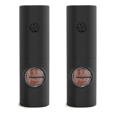Produktbild von 2er Set Elektrische Gewürzmühle aus rostfreiem Stahl, Kabellose Pfeffermühle, Salzmühle - ESPICE 1+1 GRATIS
