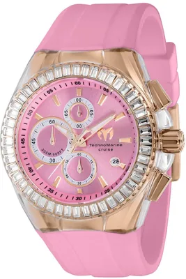 Obrázok produktu pre TechnoMarine Cruise TM-121164 Pánske Hodinky - Quartz Pohyb - Nerezová Oceľ s Rúžovým Ciferníkom - 45 mm