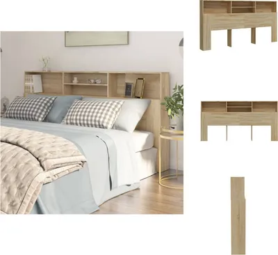Produktbild von vidaXL Kopfteil mit Ablagen Sonoma-Eiche 200x19x103,5 cm -  Kopf- & Fußenden