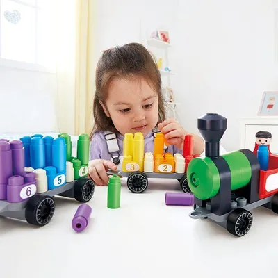 Obrázok produktu pre PolyM Rainbow Counting Train, 2 rok / roky, 63 kusov
