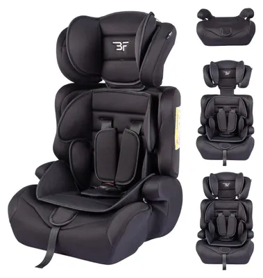 Produktbild von Bebies First Grandtour Kindersitz i-Size Gruppe 1/2/3 Schwarz – mitwachsender Autositz 76–150 cm, ab 15 Monaten, Autogurt ohne ISOFIX, abnehmbare Rückenlehne