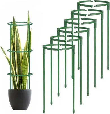Produktbild von Tomaten- und Hortensien-Stützen mit Ringen - 12 Stück, halbrunde Stützenringe - Gartenpflanzen-Unterstützung - 150 cm breit x 150 cm hoch Stützen mit Ringen