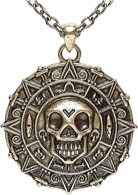 Produktbild von Metall Piratenmünze als Amulett an Halskette für Karneval