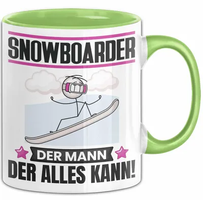 Produktbild von Snowboarder Tasse Geschenk für Snowboarder Der Mann Der Alles Kann Geschenkidee zum Geburtstag (Grün)