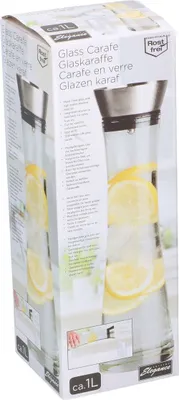 Produktbild von Glaskaraffe 1l Glas/Edelstahl mit Sieb