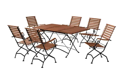 Obrázek produktu pro Zahradní set Merxx Castle 7 ks, vysoké křeslo a skládací rozkládací stůl 6x 24245-217, 1x 24247-217
