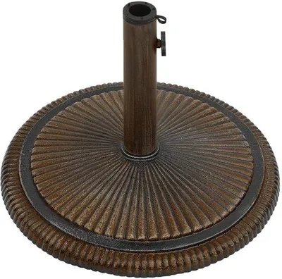 Obrázok produktu pre Liatinové stabilné stojany na slnečníky – 45 x 45 x 30 cm – bronzová farba – odolné voči poveternostným vplyvom, vhodné do záhrady a na terasu
