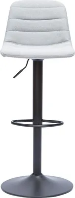 Produktbild von Miliboo - Verstellbare, drehbare Barhocker 360° aus hellgrauem Stoff und Metall (2er-Set) SAURY