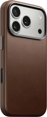 Image de Nomad Traditional cuir coque iPhone 17 Pro – Compatible avec MagSafe – Anneau de caméra en aluminium surélevé – Cuir développé avec la tannerie danoise Ecco - Marron