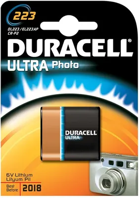 Produktbild von Duracell Ultra Photo 223, Einwegbatterie, Lithium, 6 V, 1 Stück(e), 1400 mAh, Schwarz, Braun