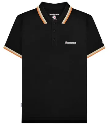 Produktbild von M|Lambretta Triple Tipped Herren Polo-Shirt SS1650-BLK-S-C-O