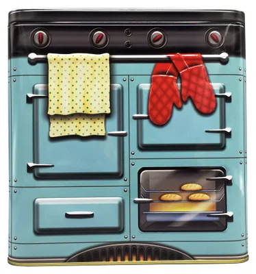 Retro-Backofen-Blechdose blau 2500 ml 18x10x22 cm