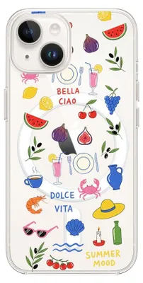 Produktbild von Hartschalenhülle für das iPhone 14 Plus, kompatibel mit MagSafe, transparent, Sommeraromen