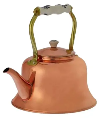 Produktbild von Wasserkessel, Teekessel - aus Kupfer, mit Porzellanhenkel, 1,5L
