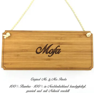 Produktbild von Mr. & Mrs. Panda Schild Mofa - Geschenk, Infotafel, Graviert, Hinweisschild, Shabby, Geschenkidee, Türschild, Werbeschild, Wegweiser, Landhaus