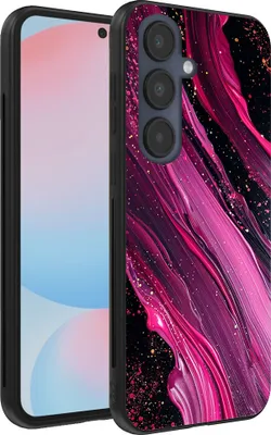 Produktbild von Smartphonica Handytasche Passend für Samsung Galaxy S24 FE mit Marmordruck - TPU zurück Abdeckung Fall Marmor Design - Lila Rosa