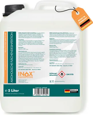 Produktbild von INOX® alkoholische Flächendesinfektion, 5L - Flächendesinfektionsmittel
