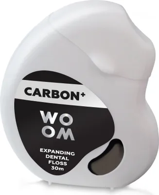 Immagine prodotto di WOOM CARBON+ filo interdentale nero espandibile 30m