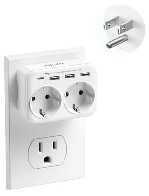 Produktbild von LENCENT Adapter USA Deutschland Stecker, USA Adapter Steckdose Netzadapter