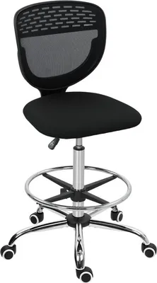 Image de Fortuna Lai Chaise de bureau, chaise de travail, chaise de bureau, réglable en hauteur, rembourrée, noire