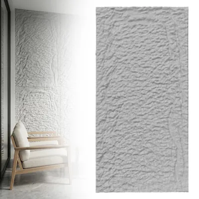 Produktbild von CEEDIR Wandpaneele Steinoptik 3D PU, 3 Stück, 120x60 cm, 0,72 m², Wandverkleidung Steinoptik Bruchstein Felsen Design, Steinplatten Wanddeko Innenbereich, Grau