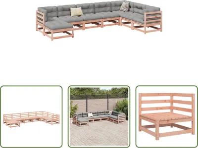 Produktbild von The Living Store 8-tlg. Garten-Sofagarnitur Massivholz Douglasie
