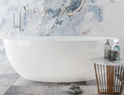 Produktbild von Casa Padrino Luxus Badewanne Hochglanz Weiß 180 cm - Badezimmer Möbel