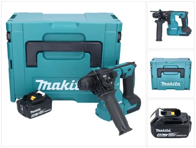 Obrázek produktu pro Akumulátorová příklepová vrtačka Makita DHR 183 M1J 18 V 1,7 J SDS plus Brushless + 1x akumulátor 4,0 Ah + Makpac - bez nabíječky