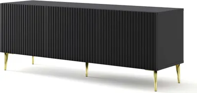 Obrázok produktu pre FURNLUX TV stolík Ravenna B Black And Gold 150 cm / Hlavná farba: čierna / Rozmery: 150 x 56 x 42 cm
