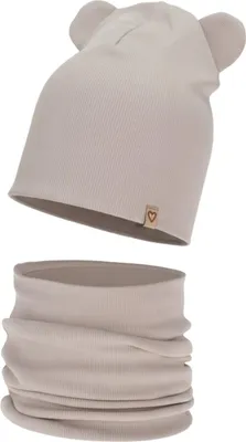 Immagine prodotto di Set primavera/autunno per bambina – berretto e sciarpa tubolare, cotone Luminia beige taglia unica Maxte