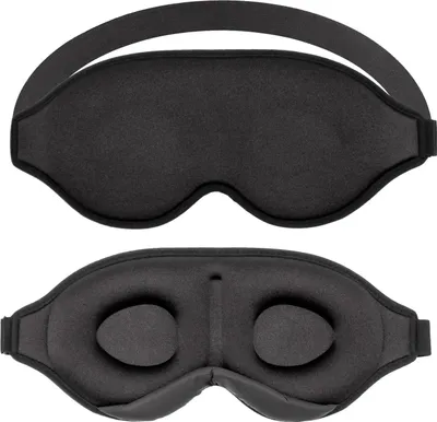Image de Intirilife masque de sommeil en noir - Masque de sommeil 3D - Doux, souple, léger, très occultant