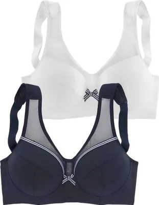 Produktbild von PETITE FLEUR Entlastungs-BH marine+weiß Größe 105 B