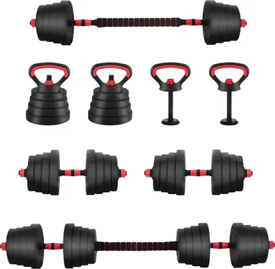 Immagine prodotto di Set 4 in 1 vidaXL con manubri, bilanciere e kettlebell da 30 kg