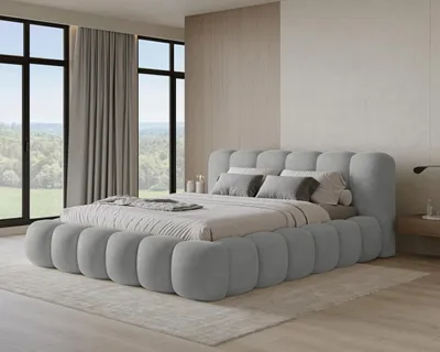 Produktbild von Chilly Möbel Design Polsterbett Stone 180x200 cm Samt Grau – Doppelbett mit Stauraum, Metallrahmen & Bettkasten | Velluto17