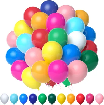 Zdjęcie produktu dla Balony z lateksu 27 cm, 110 sztuk, wielokolorowe, odpowiednie do helu, na urodziny