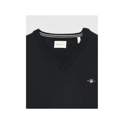 Image de Gant pull noir col V coton