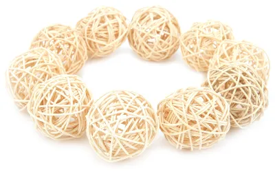 Image de Jouet Sepak Takraw, couleur naturelle, rotin, produit à mâcher sûr et inoffensif pour perroquets et petits animaux, 5 cm