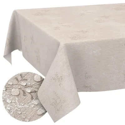 Productafbeelding van Tafelkleed van katoen en polyester, wasbaar, 180 x 140 cm, beige