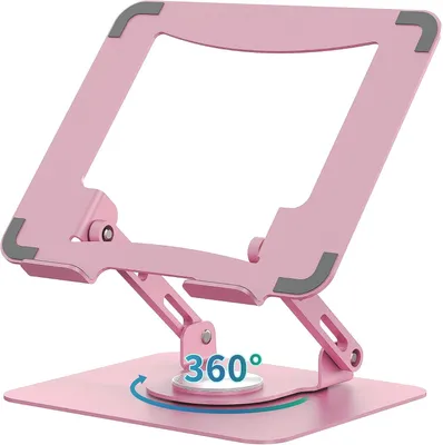 Immagine prodotto di Supporto ergonomico per laptop con base girevole a 360°, altezza e angolo regolabili, e design pieghevole