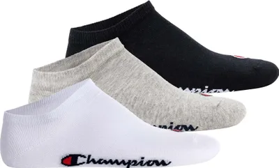 Produktbild von Champion Uni Sneaker Socken, 3er Pack - Sneaker Socken Basic, Logo Schwarz/Weiß/Grau EU 43-46