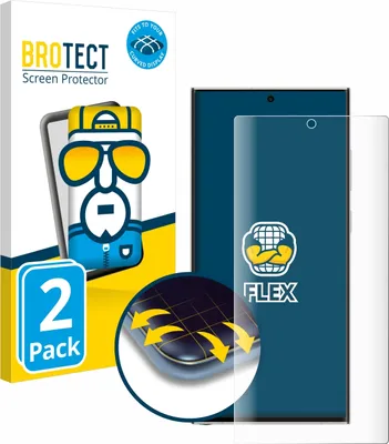 Produktbild von 2x BROTECT Fullscreen Schutzfolie für Samsung Galaxy S23 Ultra Displayschutz Folie Fullcover Klar Transparent