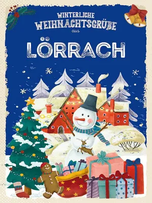 Produktbild von vianmo Holzschild 40x30 cm Weihnachtsgrüße aus LÖRRACH